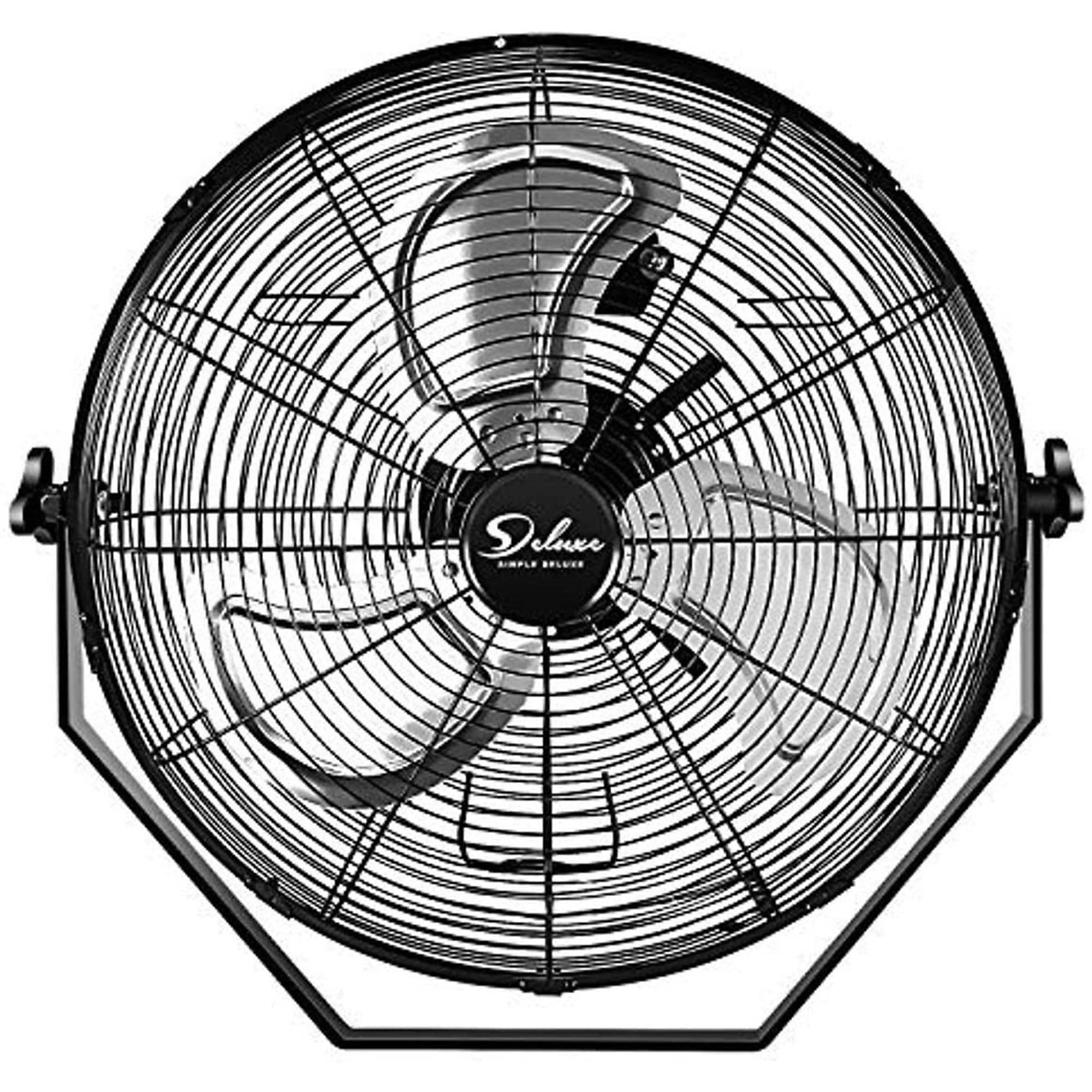 EdenDirect High Velocity Wall Mount Fan — 20in., 3-Speed, 4650 CFM, 360° Oscillation, Rust-Resistant, Black, Model# NTE-WALLMOUNT20